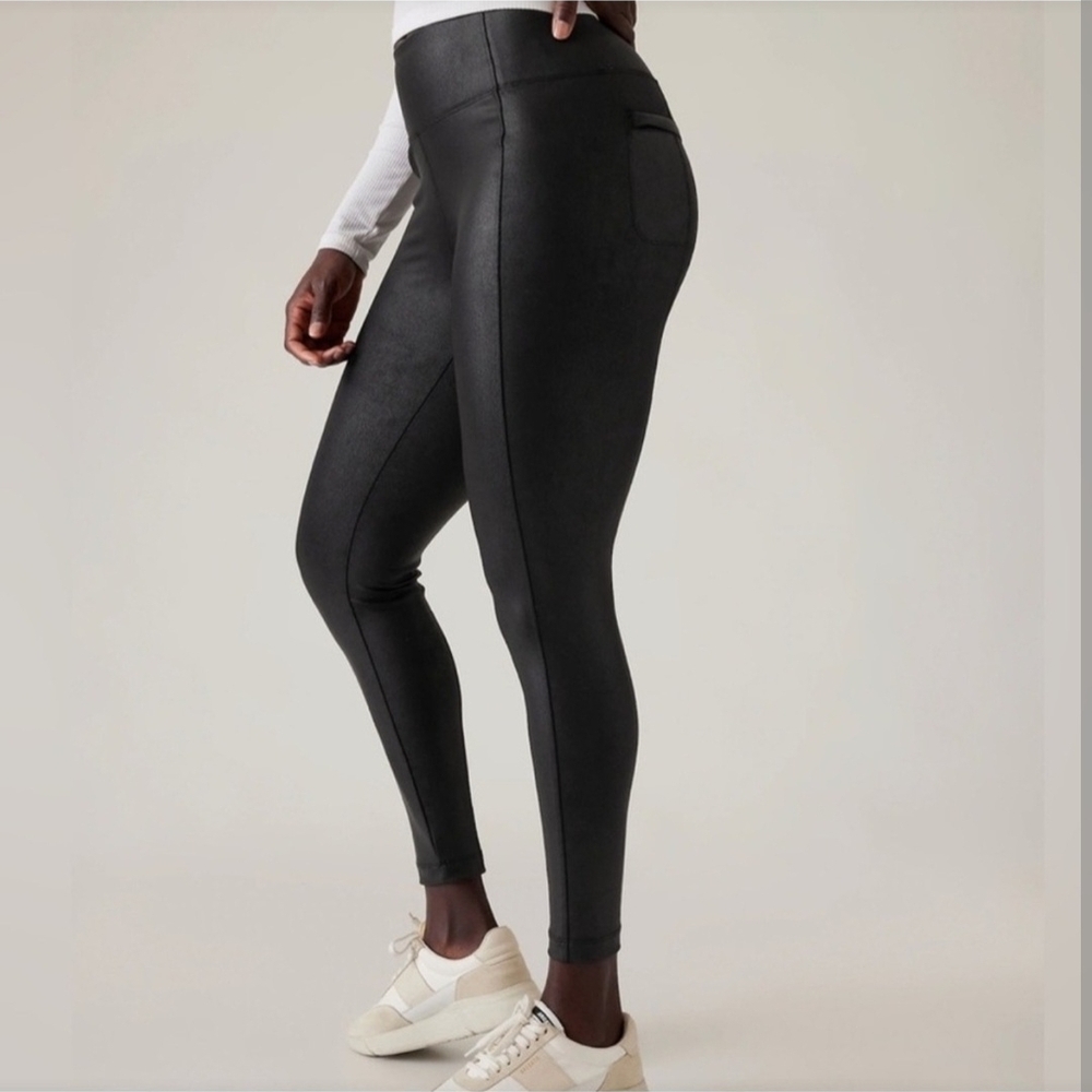 Athleta Delancey Shine Tight Black Leggings Size L